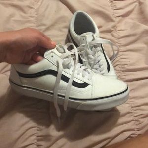 Gently used white leather vans